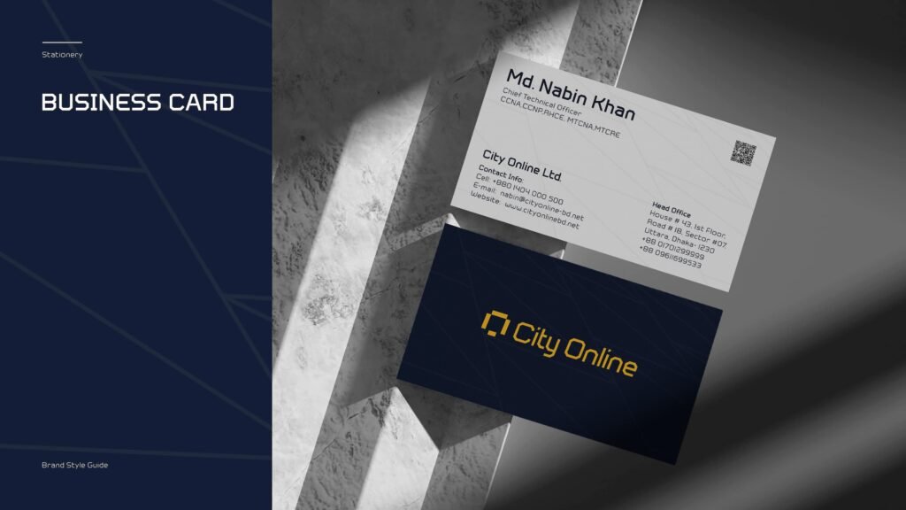 Cityonline logo mockup in business card